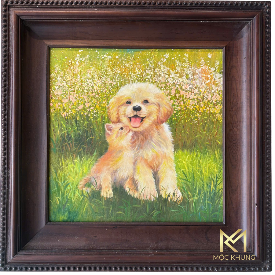 Khung tranh sơn dầu bạn nhỏ của nắng