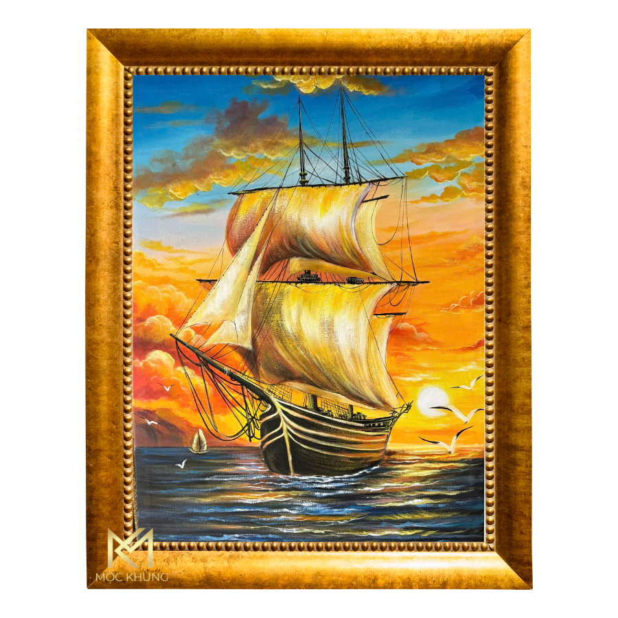 Khung tranh sơn dầu Hành Trình hoàng hôn