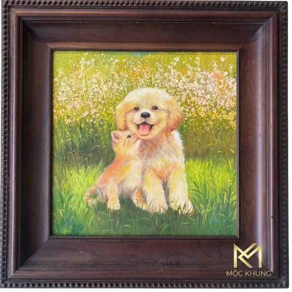 Khung tranh sơn dầu - Bạn nhỏ của nắng