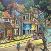 Khung Tranh Sơn Dầu - Phố Xưa Nắng Vàng