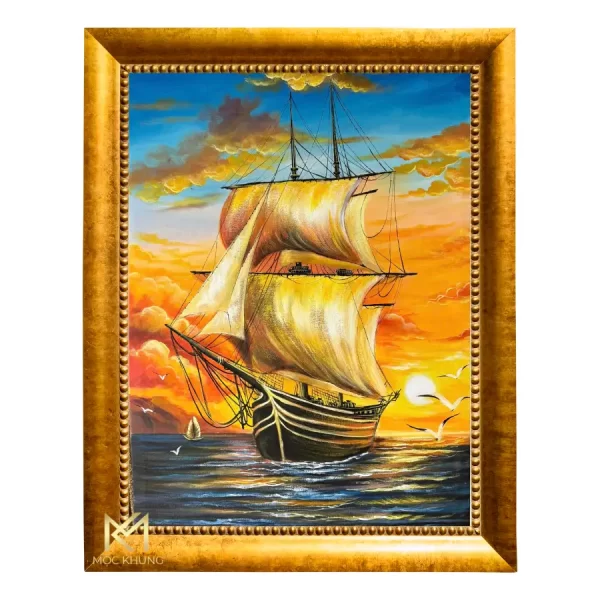 Khung tranh sơn dầu - Hành trình hoàng hôn