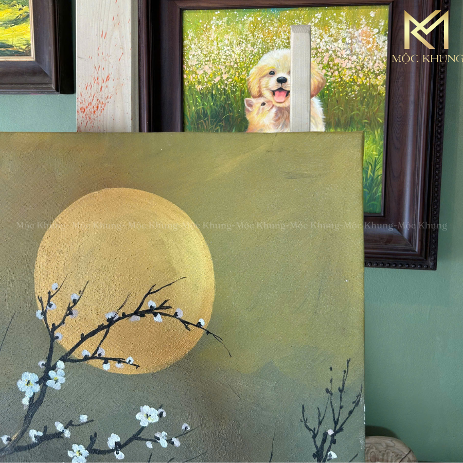 tranh sơn dầu thanh mai nguyệt