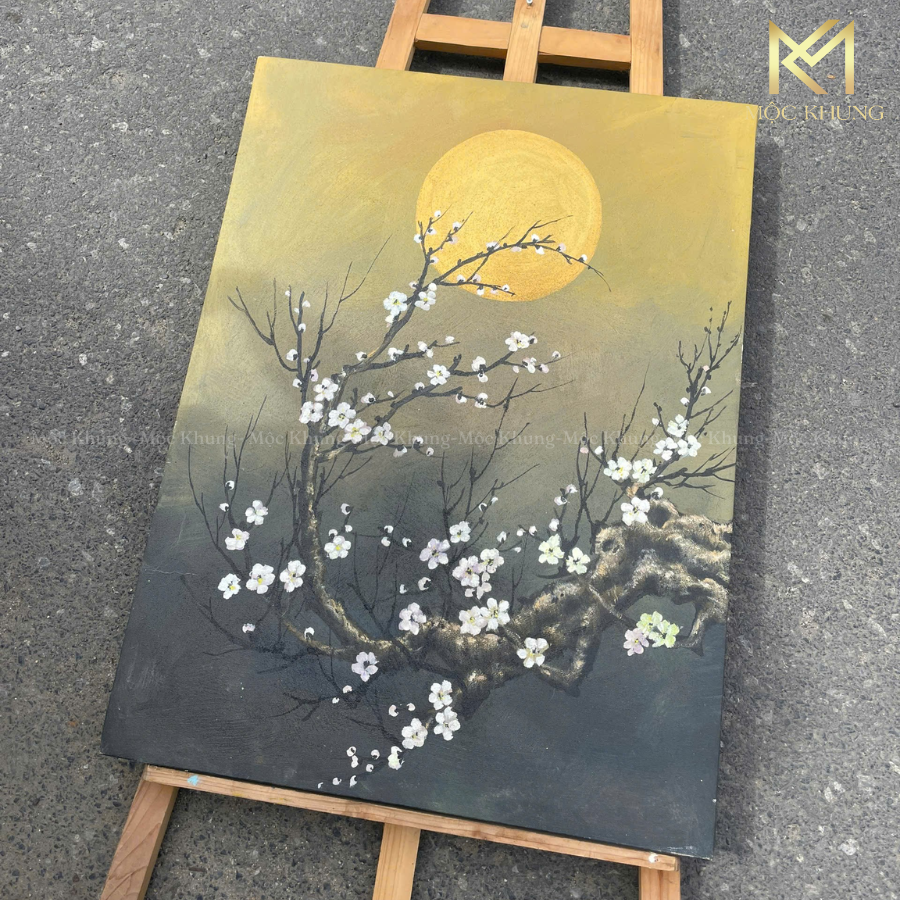 tranh sơn dầu thanh mai nguyệt