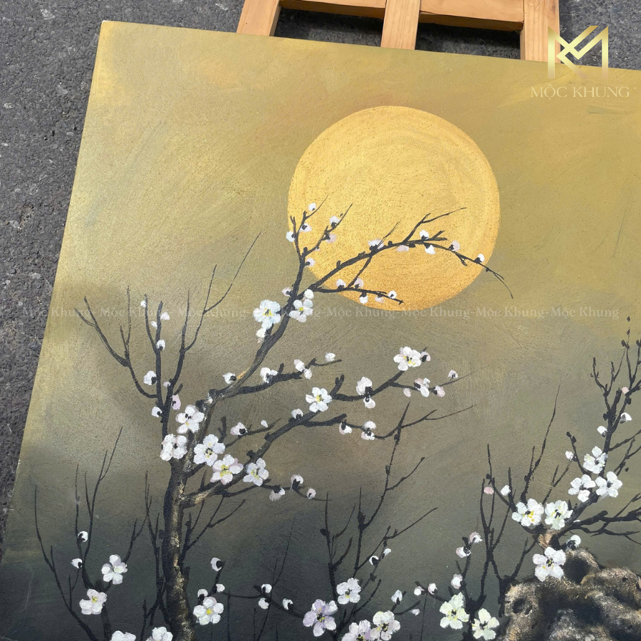 tranh sơn dầu thanh mai nguyệt
