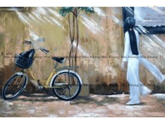 tranh-son-dau-co-gai-mac-ao-dai