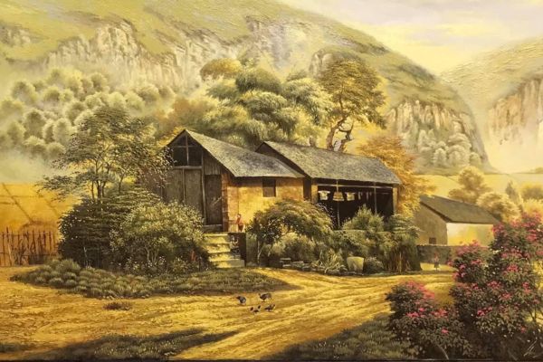 Tranh Sơn Dầu Phong Cảnh Làng Quê Việt Nam – Vẻ Đẹp Bình Yên Bất Tận Trong Mỗi Nét Cọ