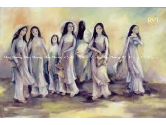tranh-son-dau-co-gai-mac-ao-dai