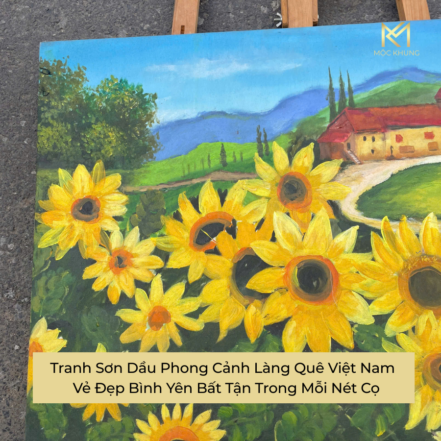 Tranh Sơn Dầu Phong Cảnh Làng Quê Việt Nam – Vẻ Đẹp Bình Yên Bất Tận Trong Mỗi Nét Cọ