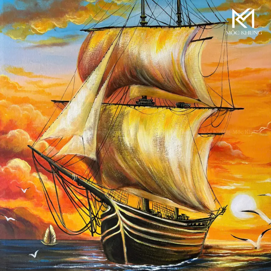 Tranh Sơn Dầu -Thuận Buồm Xuôi Gió 4 tranh sơn dầu thuận buồm xuôi gió