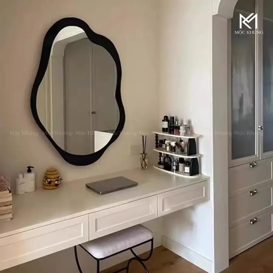 Khung Gương Gỗ Trang Điểm Phòng Tắm Kiểu Pháp 3 Khung Gương Gỗ Trang Điểm Phòng Tắm Kiểu Pháp